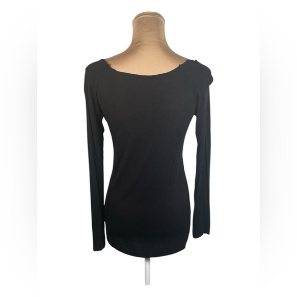 Scandal “Made In Italy” long sleeve scoop back top in black Small - Picture 4 of 9